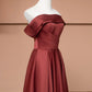 Brown Red Elegant Fashion Long Satin Prom Dress Evening Dress Party Dress gh4874
