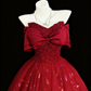 girlhomeshops-Rotes, schimmerndes langes Tüll-Ballkleid gh6280
