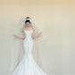 girlhomeshops-Weißes Meerjungfrau-Brautkleid, schmal, lang, Satin, mit exquisiten Applikationen, gh5981