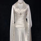 Robe de soirée élégante en satin blanc ivoire, style vintage, longue, robe de bal, robe de remise de diplôme, robe de mariée, gh4490