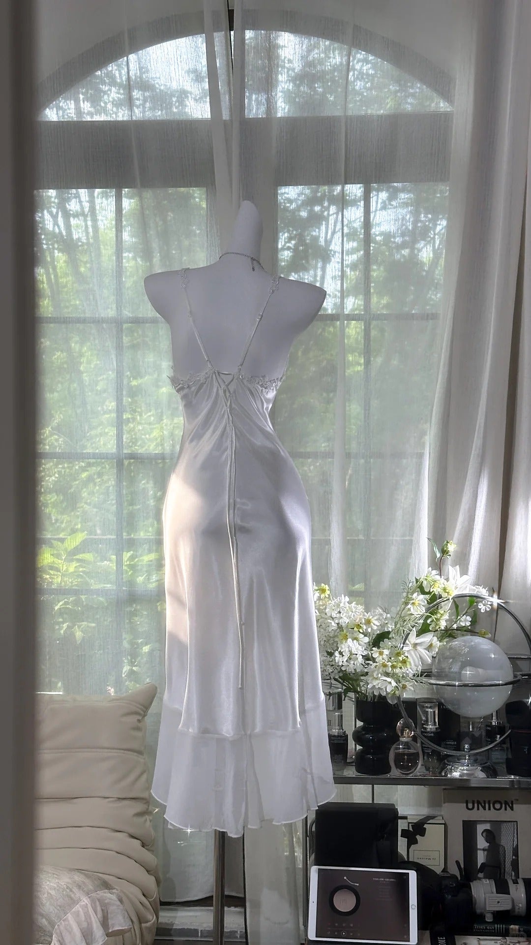 Girlhomeshops-White simple fashion elegant long chiffon Prom dress evening dress party dress gh5164
