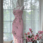 Pink Floral Beading Elegant Long Chiffon Ball Gown Evening Dress Party Dress gh4750