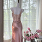 Pink Sexy Elegant Romantic Satin Long Ball Gown Evening Dress gh4401