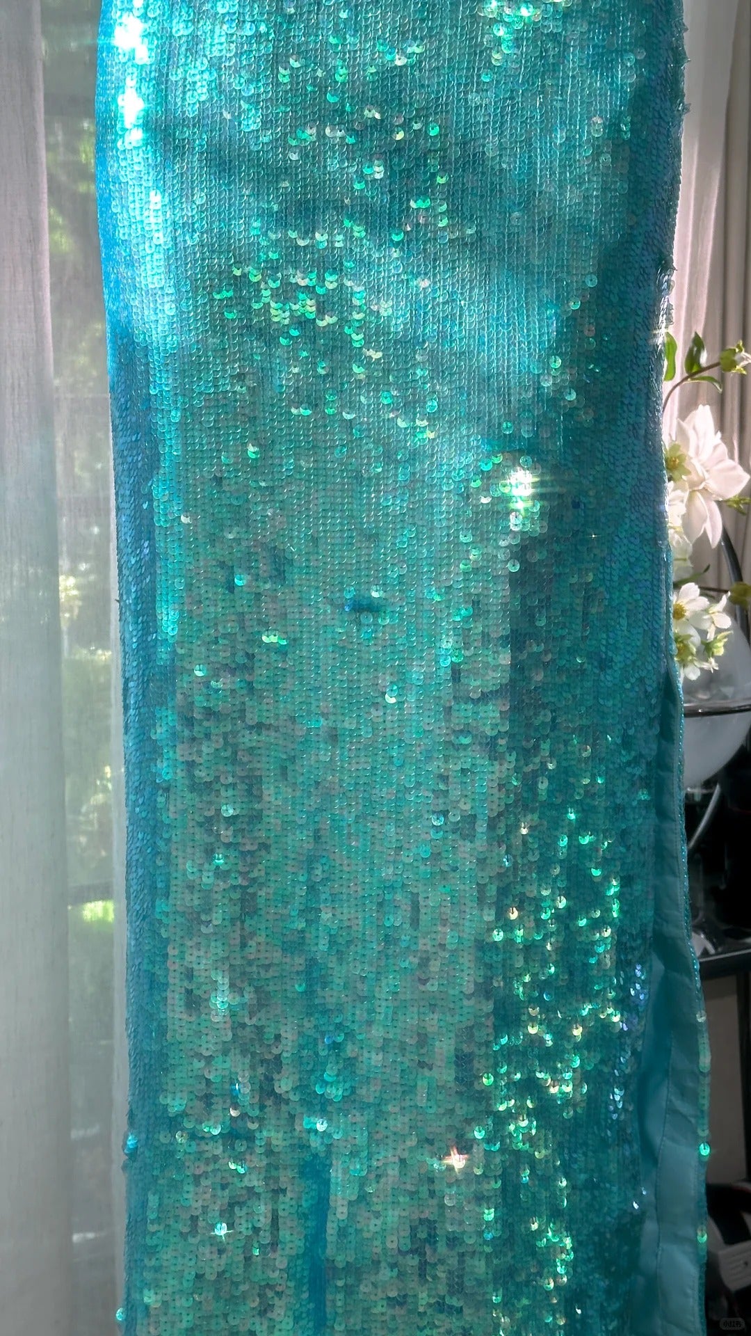 Girlhomeshops-Emerald Blue Shiny Long Sequin Prom Dress Evening Dress Party Dress gh5078