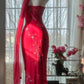 Red Romantic Gorgeous Fashion Elegant Exquisite Beaded Long Chiffon Ball Gown Evening Dress Birthday/Wedding Guest/Vacation Party Dress Prom Dress Valentine's Day Date Dress gh4027