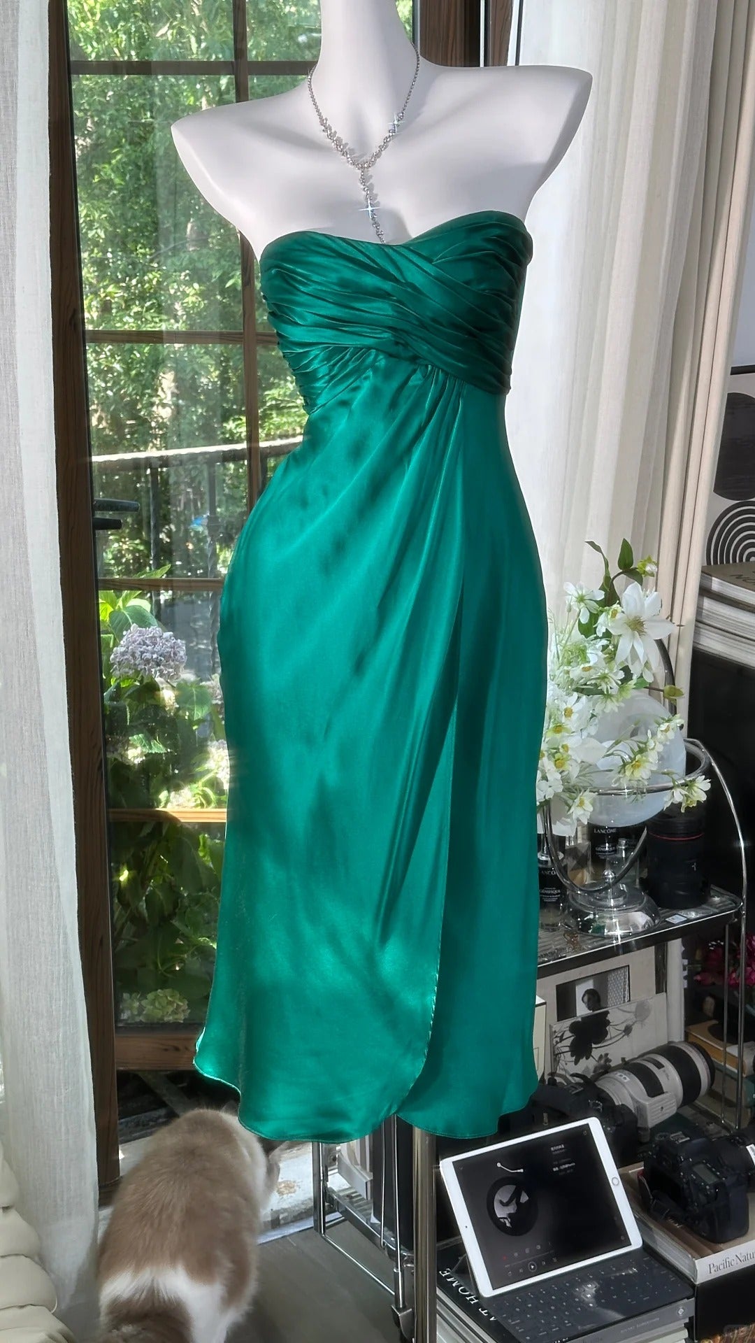 Girlhomeshops-Dark green short chiffon homecoming dress birthday party dress gh5167