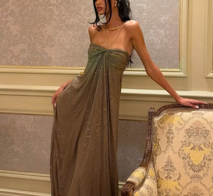 Robe de soirée longue en mousseline de soie, élégante, vert matcha, avec perles exquises, longueur au sol, robe de bal, robe de soirée, gh3771