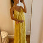 Yellow latest fashion chiffon long simple comfortable ball gown evening dress wedding guest dress gh4728