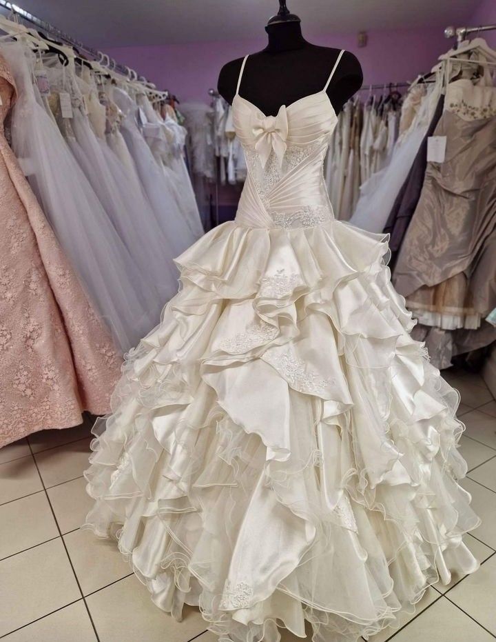 Robe de soirée en satin et tulle pour adulte, robe de mariée, robe de cérémonie, ligne A, élégante et unique, à la mode ivoire, gh3555