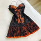 Orange Black Lace Short Mini Homecoming Dress Sequin Birthday Party Dress gh4726