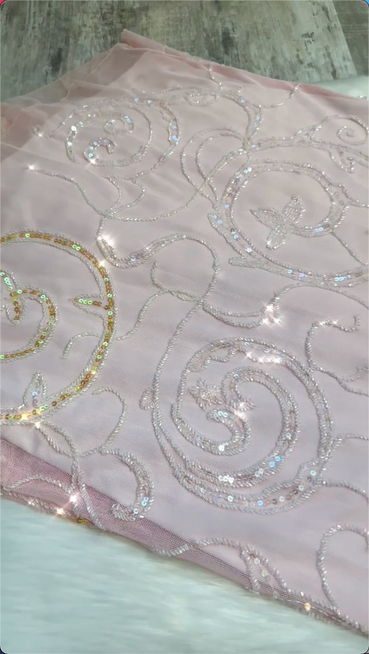 Rosa Wunderschöne Mode Elegante Exquisite Perlen Lange Satin Ballkleid Abendkleid Partykleid gh3428