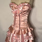 Pink Sweet Bow Short Satin Homecoming Dress Birthday Dress gh4626