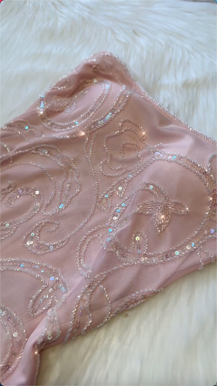 Rosa Wunderschöne Mode Elegante Exquisite Perlen Lange Satin Ballkleid Abendkleid Partykleid gh3428