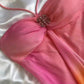 Pink Gorgeous Gradient Strapless Long Chiffon Elegant Ball Gown Evening Dress Party Dress gh3179