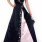 Black & Pink Floral Embroidery Camisole Dress: Slit dresses, Fitted Cut, Retro Party Elegant Maxi Dress gh6604