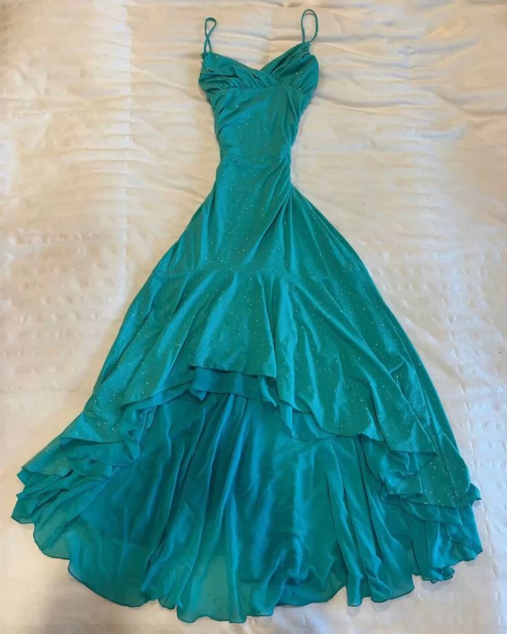 girlhomeshops - Robe longue en mousseline bleue brillante, magnifique, idéale pour un anniversaire, un bal ou une soirée (gh5994)