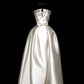 Girlhomeshops - Robe de mariée longue en satin blanc ivoire avec nœud, robe de bal gh5389