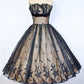 girlhomeshops--Black delicate lace short tulle A-line birthday dress homecoming dress gh5574