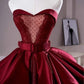 Robe de soirée longue en satin et dentelle exquise, sexy et élégante, rouge, gh3367