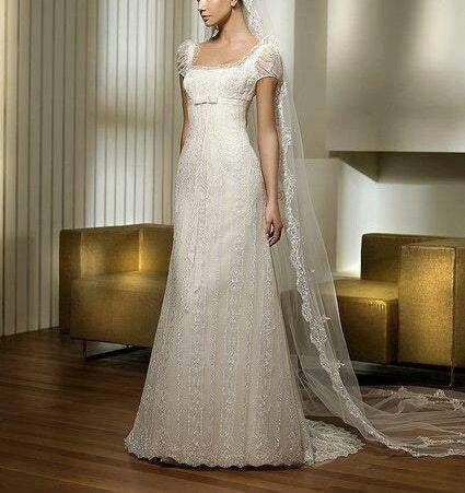 Girlhomeshops - Robe de mariée longue blanche à col carré, classique et romantique, en dentelle, élégante, gh5666