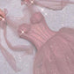 Pink Shiny Sweet A-Line Long Elegant Halter Neck Ball Gown Evening Dress gh3294