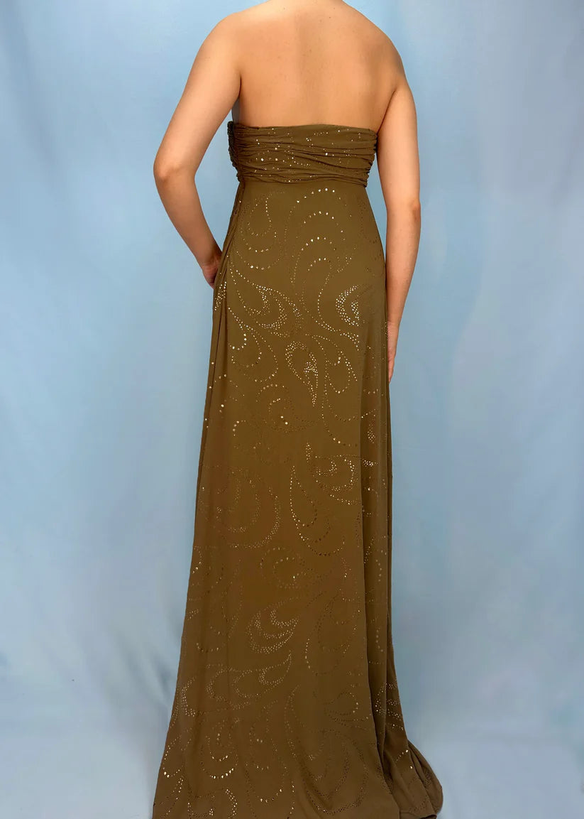Robe de soirée longue en mousseline de soie, élégante, vert matcha, avec perles exquises, longueur au sol, robe de bal, robe de soirée, gh3771