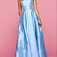 Blue fashion elegant exquisite pearl beading long satin ball gown evening dress gh3308