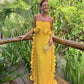 Red/Yellow a-line ruffled long Chiffon ball gown prom dress evening dress wedding guest party dress gh2951