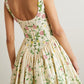girlhomeshops--Floral short chiffon homecoming dress travel holiday dress gh5712