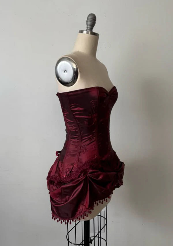 girlhomeshops-Vintage Burgundy corset homecoming dresses tight hoco dresses gh5808