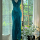 Dark Green Beaded Elegant Long Chiffon Ball Gown Evening Dress Party Dress gh4749