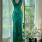 Dark Green Beaded Elegant Long Chiffon Ball Gown Evening Dress Party Dress gh4749