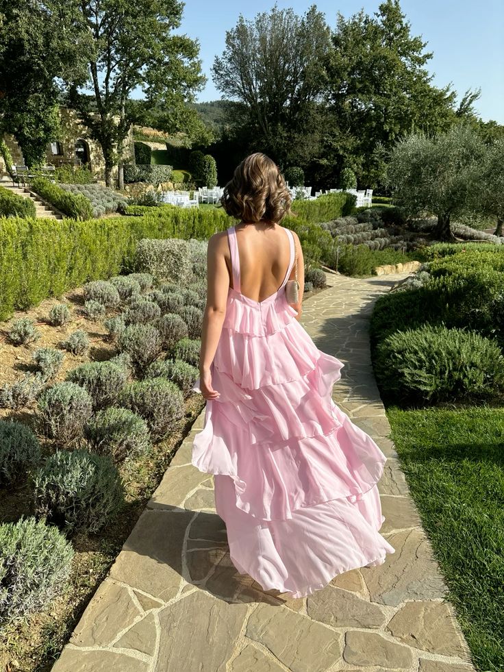 girlhomeshops-Yellow/pink floral suspender long chiffon prom dress bestie dress sister dress friendship dress gh5799