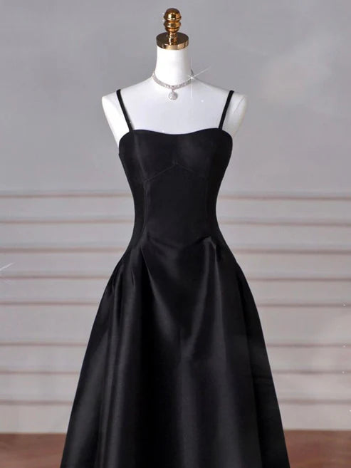 Black/Red/Navy Elegant Simple Fashion A-Line Satin Long Ball Gown Evening Dress Party Dress Prom Dress gh3573