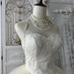 Lace Strapless Bridal Gown Pearl Shoulder Chain & Cloud Flare Hem  gh7063