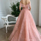 Off Shoulder Sweetheart 3D Flower Pleats Lace Pocket Tulle Prom Dresses Formal Wedding Party Gowns  gh2189