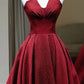 Robe de soirée longue en satin rouge, élégante et charmante, simple et élégante, longueur au sol, gh3725