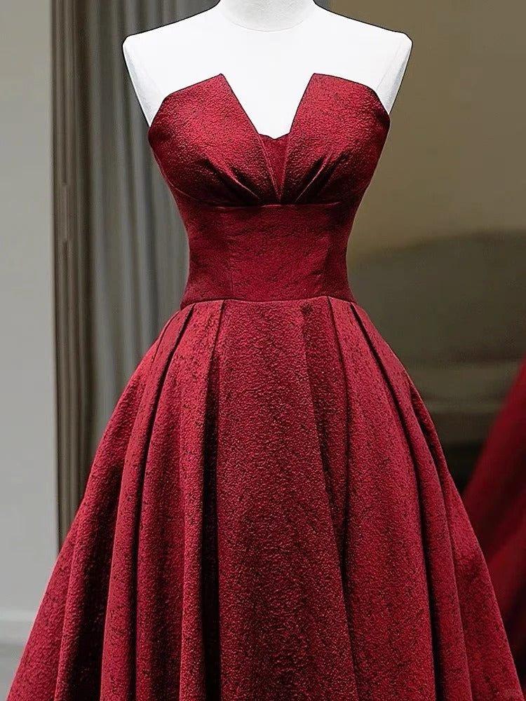 Robe de soirée longue en satin rouge, élégante et charmante, simple et élégante, longueur au sol, gh3725