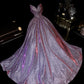 Purple Elegant Shiny Long Sequined Ball Gown Evening Dress  gh4386