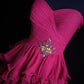 girlhomeshops-Fuchsia Chiffon Sleeveless Floor-Length Tiered Ruffled Evening Gown gh6304
