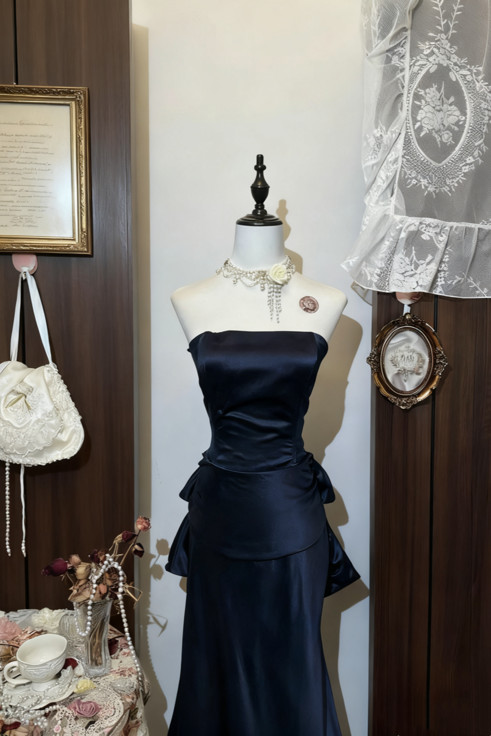 girlhomeshops - Nouvelle robe de soirée bleu marine gh6121