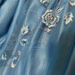 Robe de soirée longue en satin bleu à fleurs, élégante, robe de demoiselle d'honneur, gh4464