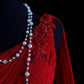 Red long tulle evening gown gh6852