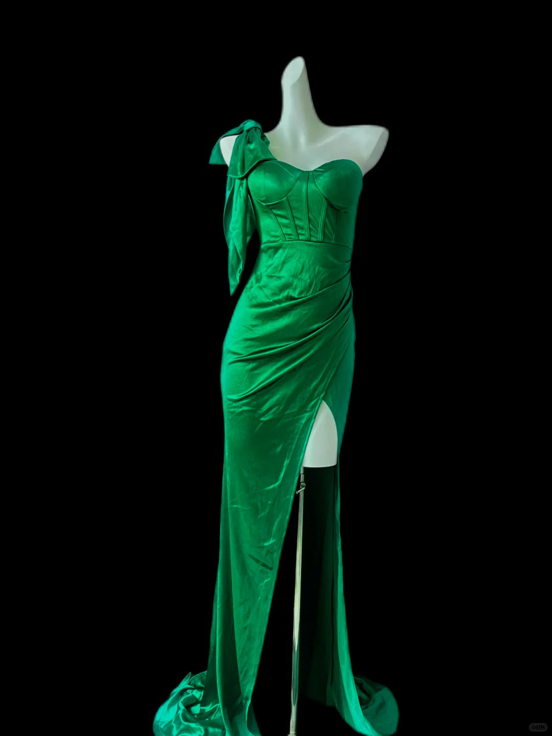 Green/blue/pink simple fashion elegant sweetheart neckline one shoulder long satin sexy slit floor-length ball gown evening dress prom dress gh4072