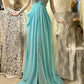 Blue beaded beautiful mermaid long chiffon ball gown evening dress party dress gh4441