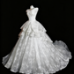 girlhomeshops - Robe de mariée longue en dentelle blanche, magnifique et exquise gh6281