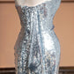 Silver Sparkle Sequin Long Prom Dress Evening Dress Party Dress gh4865