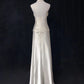 Robe de soirée élégante en satin blanc ivoire, style vintage, longue, robe de bal, robe de remise de diplôme, robe de mariée, gh4490