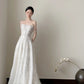 girlhomeshops- Vintage White Beaded Embroidery Strapless Long Train Court Style Wedding Gown gh6096