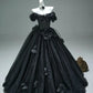 Superbe robe de soirée noire élégante et délicate à fleurs appliquées, longue en tulle, longueur au sol, robe de bal, robe de remise de diplôme, robe de bar-mitsva, robe de mariée gh3842